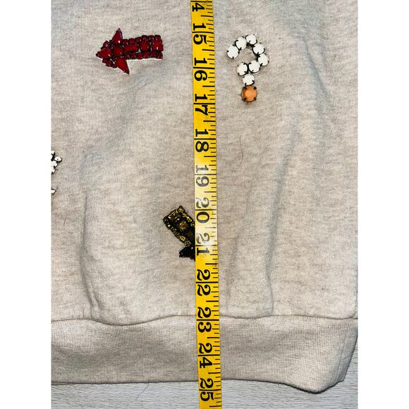 Stella McCartney Women's Embellished Arrow Sweatshirt Crew Neck Gray Size 42/6 - Picture 7 of 7